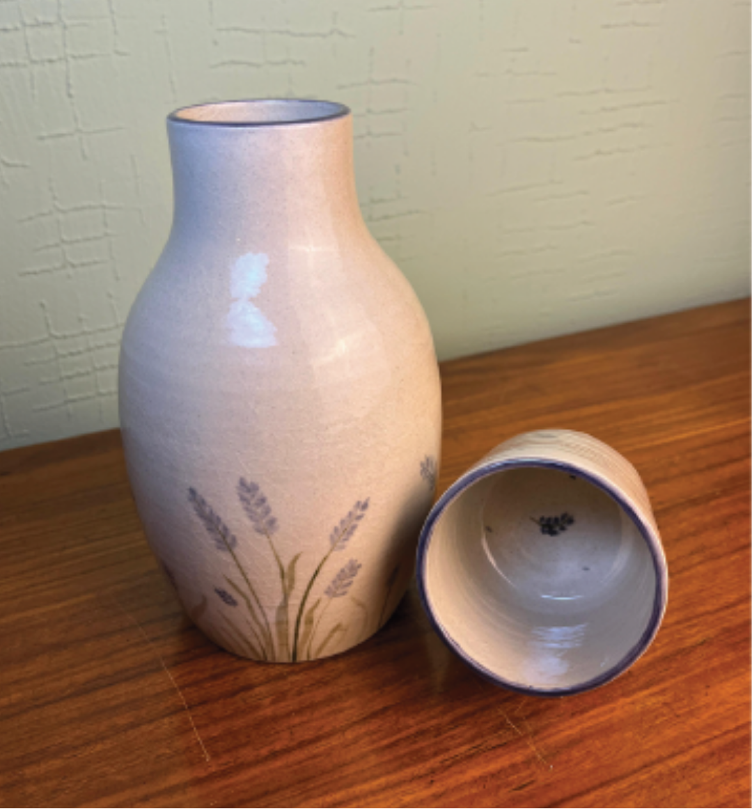 Vaso lavanda pintado à mão